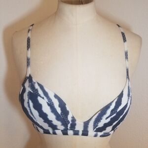 Athleta 2XS Wave Break Smocked Bikini Swim Top Padded Tie Dye
